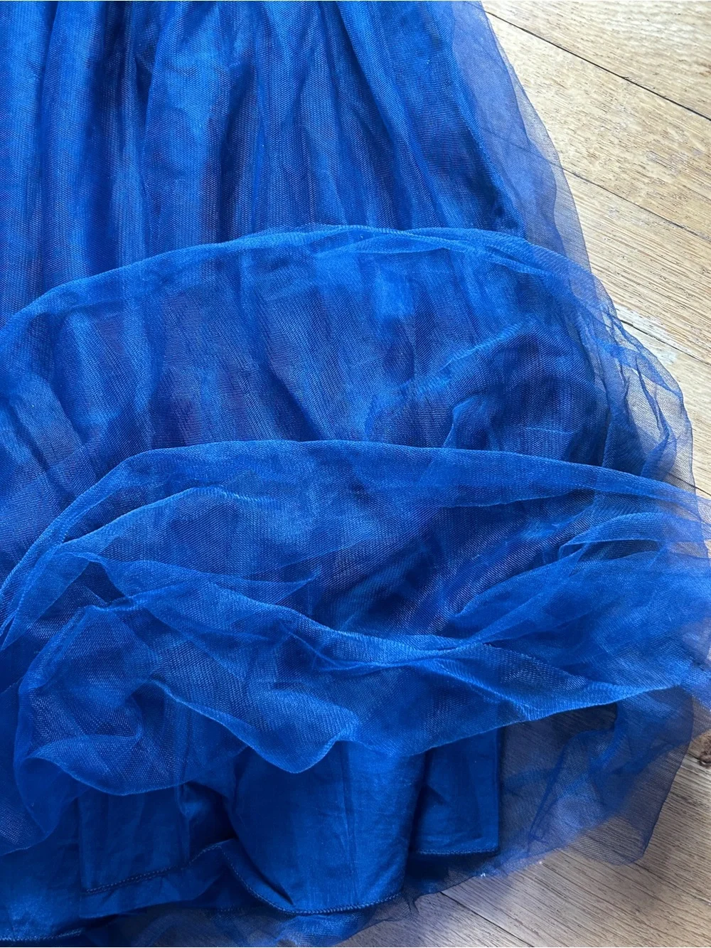 Blue Lace & Tulle Girls Formal Dress